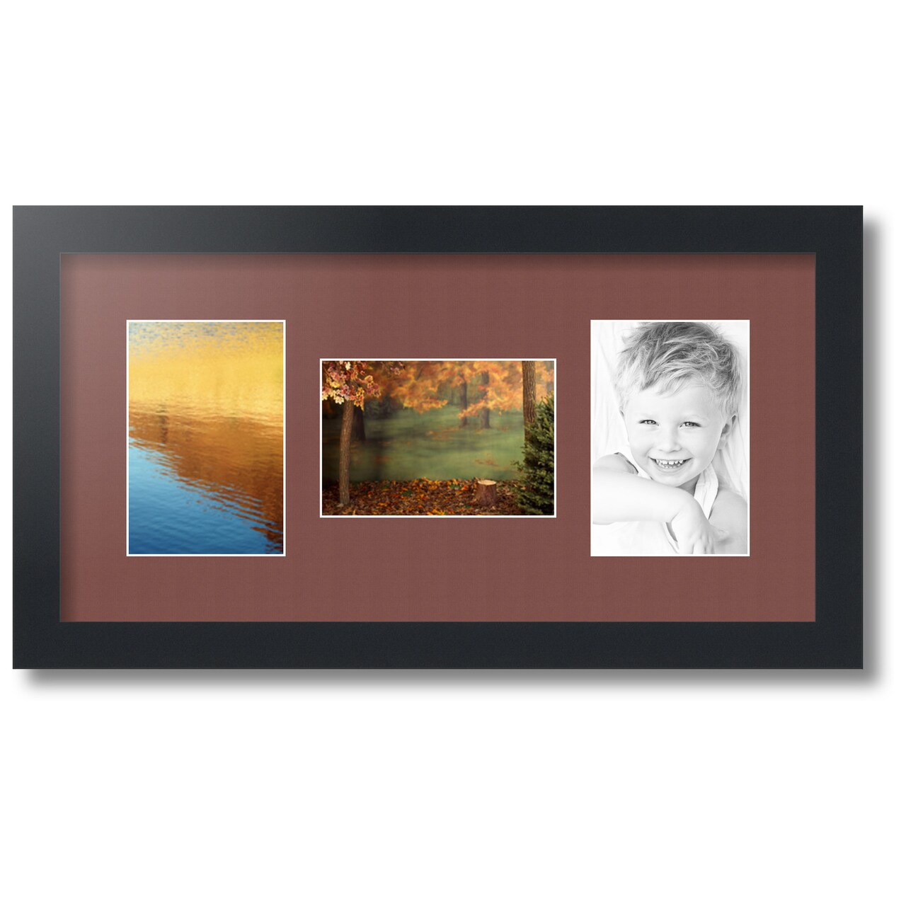 ArtToFrames Collage Photo Picture Frame with 3 - 4x6 inch Openings, Framed in Black with Over 62 Mat Color Options and Regular Glass (CSM-3926-113)